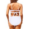 imageHolipick Women Two Piece High Waisted Bikini Set Tummy Control Bathing Suit Full Coverage SwimsuitWhite