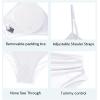imageHolipick Women Two Piece High Waisted Bikini Set Tummy Control Bathing Suit Full Coverage SwimsuitWhite