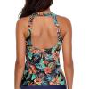 imageHolipick High Neck Tankini Top Bathing Suit Tops for Women Tummy Control Tank Tops SwimsuitsBlack Colorful Flower