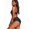 imageHolipick Women Bathing Suit Bottoms  High Waisted Bikini Bottoms Full Coverage Tummy Control Swim BottomBlack 1