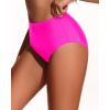 imageHolipick Women Bathing Suit Bottoms  High Waisted Bikini Bottoms Full Coverage Tummy Control Swim BottomHot Pink