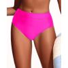 imageHolipick Women Bathing Suit Bottoms  High Waisted Bikini Bottoms Full Coverage Tummy Control Swim BottomHot Pink