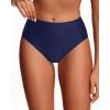 imageHolipick Women Bathing Suit Bottoms  High Waisted Bikini Bottoms Full Coverage Tummy Control Swim BottomNavy Blue 1