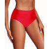 imageHolipick Women Bathing Suit Bottoms  High Waisted Bikini Bottoms Full Coverage Tummy Control Swim BottomRed