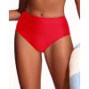imageHolipick Women Bathing Suit Bottoms  High Waisted Bikini Bottoms Full Coverage Tummy Control Swim BottomRed