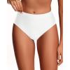 imageHolipick Women Bathing Suit Bottoms  High Waisted Bikini Bottoms Full Coverage Tummy Control Swim BottomWhite 1