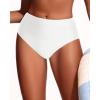 imageHolipick Women Bathing Suit Bottoms  High Waisted Bikini Bottoms Full Coverage Tummy Control Swim BottomWhite 1