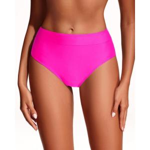 imageHolipick Women Bathing Suit Bottoms  High Waisted Bikini Bottoms Full Coverage Tummy Control Swim BottomHot Pink