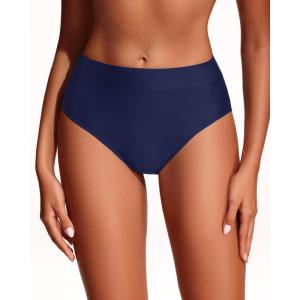imageHolipick Women Bathing Suit Bottoms  High Waisted Bikini Bottoms Full Coverage Tummy Control Swim BottomNavy Blue 1