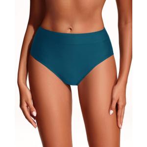 imageHolipick Women Bathing Suit Bottoms  High Waisted Bikini Bottoms Full Coverage Tummy Control Swim BottomTeal