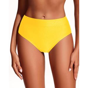 imageHolipick Women Bathing Suit Bottoms  High Waisted Bikini Bottoms Full Coverage Tummy Control Swim BottomYellow