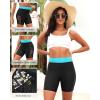 image7quot Swim Shorts Women  High Waisted Swimsuit Shorts Tummy Control Bathing Suit Lace Bottom with LinerBlack and Blue