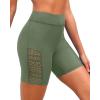 image7quot Swim Shorts Women  High Waisted Swimsuit Shorts Tummy Control Bathing Suit Lace Bottom with LinerOlive Green