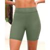 image7quot Swim Shorts Women  High Waisted Swimsuit Shorts Tummy Control Bathing Suit Lace Bottom with LinerOlive Green