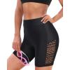 image7quot Swim Shorts Women  High Waisted Swimsuit Shorts Tummy Control Bathing Suit Lace Bottom with LinerBlack