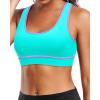 imageHolipick Womens Sports Bra Bikini Tops Racerback Swim Top Scoop Neck Bathing Suits Top Modest Padded Crop Tops Swimsuit OnlyAqua Purple