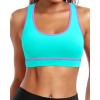 imageHolipick Womens Sports Bra Bikini Tops Racerback Swim Top Scoop Neck Bathing Suits Top Modest Padded Crop Tops Swimsuit OnlyAqua Purple
