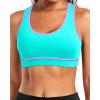 imageHolipick Womens Sports Bra Bikini Tops Racerback Swim Top Scoop Neck Bathing Suits Top Modest Padded Crop Tops Swimsuit OnlyAqua Purple