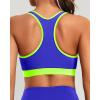 imageHolipick Womens Sports Bra Bikini Tops Racerback Swim Top Scoop Neck Bathing Suits Top Modest Padded Crop Tops Swimsuit OnlyBlueneon Green