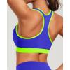 imageHolipick Womens Sports Bra Bikini Tops Racerback Swim Top Scoop Neck Bathing Suits Top Modest Padded Crop Tops Swimsuit OnlyBlueneon Green