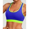 imageHolipick Womens Sports Bra Bikini Tops Racerback Swim Top Scoop Neck Bathing Suits Top Modest Padded Crop Tops Swimsuit OnlyBlueneon Green