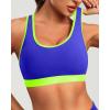 imageHolipick Womens Sports Bra Bikini Tops Racerback Swim Top Scoop Neck Bathing Suits Top Modest Padded Crop Tops Swimsuit OnlyBlueneon Green