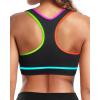 imageHolipick Womens Sports Bra Bikini Tops Racerback Swim Top Scoop Neck Bathing Suits Top Modest Padded Crop Tops Swimsuit OnlyColorful Black