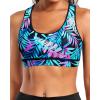 imageHolipick Womens Sports Bra Bikini Tops Racerback Swim Top Scoop Neck Bathing Suits Top Modest Padded Crop Tops Swimsuit OnlyColorful Leaves