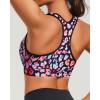 imageHolipick Womens Sports Bra Bikini Tops Racerback Swim Top Scoop Neck Bathing Suits Top Modest Padded Crop Tops Swimsuit OnlyColorful Leopard