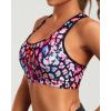 imageHolipick Womens Sports Bra Bikini Tops Racerback Swim Top Scoop Neck Bathing Suits Top Modest Padded Crop Tops Swimsuit OnlyColorful Leopard