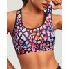 imageHolipick Womens Sports Bra Bikini Tops Racerback Swim Top Scoop Neck Bathing Suits Top Modest Padded Crop Tops Swimsuit OnlyColorful Leopard