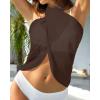 imageHolipick Sarong Cover Up Wrap Skirt Bathing Suit Sheer Swimsuit Sarong for Beach Chiffon CoverupBrown