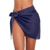 imageHolipick Sarong Cover Up Wrap Skirt Bathing Suit Sheer Swimsuit Sarong for Beach Chiffon CoverupNavy Blue