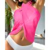 imageHolipick Sarong Cover Up Wrap Skirt Bathing Suit Sheer Swimsuit Sarong for Beach Chiffon CoverupPink