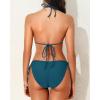 imageHolipick Two Piece Triangle Bikini Sets for Women String Bathing Suit Halter Top with Side Tie Bikini BottomTeal Blue