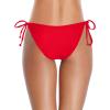 imageHolipick Bikini Bottoms for Women String Bathing Suit Bottom with Moderate Coverage Low Waist Swim BottomRed