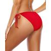 imageHolipick Bikini Bottoms for Women String Bathing Suit Bottom with Moderate Coverage Low Waist Swim BottomRed