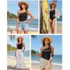 imageHolipick One Shoulder One Piece Swimsuit for Women Tummy Control Bathing Suits Modest Full Coverage Keyhole SwimwearBlack