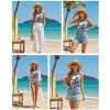 imageHolipick One Shoulder One Piece Swimsuit for Women Tummy Control Bathing Suits Modest Full Coverage Keyhole SwimwearColor Block