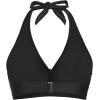 imageHolipick Women Halter Bikini Tops Push Up Bathing Suit Top V Neck Full Coverage Swimsuit Top OnlyBlack