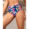 imageHolipick Women High Waisted Bikini Bottoms Tummy Control Swimsuit Bottoms Strappy Swim BottomBlue Colorful Flowers