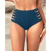 imageHolipick Women High Waisted Bikini Bottoms Tummy Control Swimsuit Bottoms Strappy Swim BottomInsignia Blue