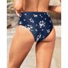 imageHolipick Women High Waisted Bikini Bottoms Tummy Control Swimsuit Bottoms Strappy Swim BottomNavy Floral