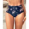 imageHolipick Women High Waisted Bikini Bottoms Tummy Control Swimsuit Bottoms Strappy Swim BottomNavy Floral