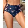 imageHolipick Women High Waisted Bikini Bottoms Tummy Control Swimsuit Bottoms Strappy Swim BottomNavy Floral