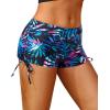 imageHolipick Women Swim Shorts Tummy Control Swim Bottoms Boyleg Swimsuits Shorts Bathing Suit Bikini BottomsBlue Leaf