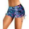 imageHolipick Women Swim Shorts Tummy Control Swim Bottoms Boyleg Swimsuits Shorts Bathing Suit Bikini BottomsBlue Leaf