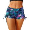 imageHolipick Women Swim Shorts Tummy Control Swim Bottoms Boyleg Swimsuits Shorts Bathing Suit Bikini BottomsBlue Leaf