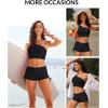 imageHolipick Women Swim Shorts Tummy Control Swim Bottoms Boyleg Swimsuits Shorts Bathing Suit Bikini BottomsSolid Black
