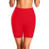 imageHolipick 7quot Swim Shorts Women High Waisted Bathing Suit Shorts Swimsuit Boy Short Long Swimwear BottomRed